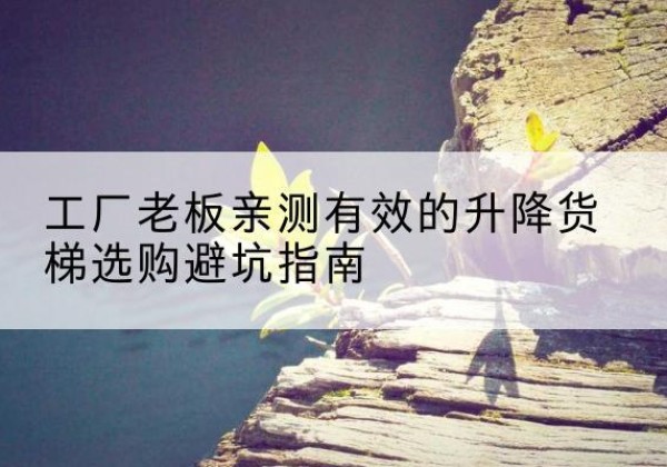 杂多升降货梯怎么选-工厂老板亲测有效的升降货梯选购避坑指南